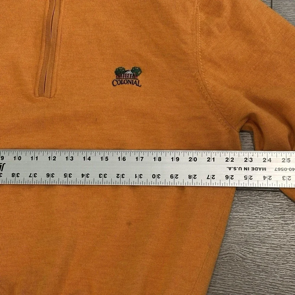 Fairway & Greene Italian Merino Wool Sweater Mens Large Colonial  Orange *Flaws*